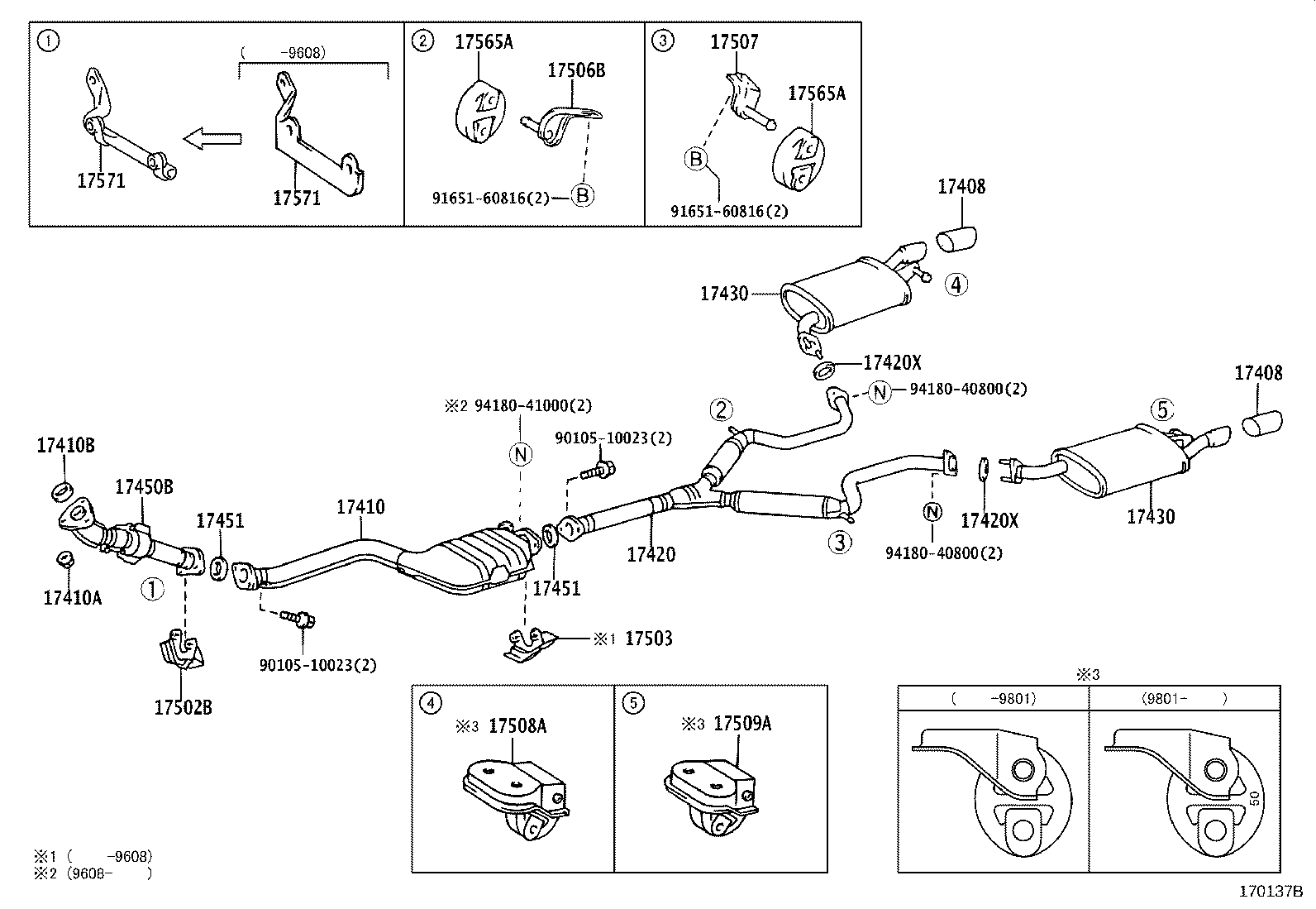 17506-46090 BRACKET, EXHAUST PIPE SUPPORT, NO.1 product image