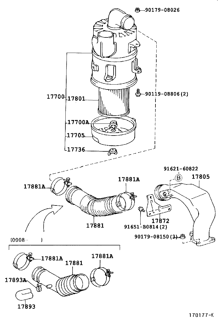 17700-54632 CLEANER ASSY, AIR product image