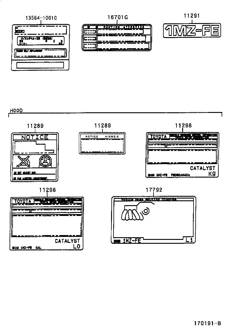 Toyota 11298-20350 PLATE, EMISSION CONTROL INFORMATION