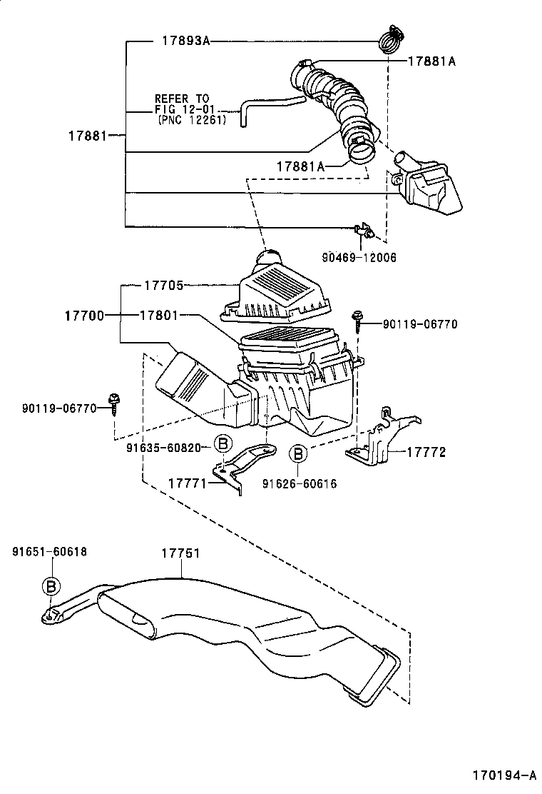 Toyota 17700-11871 CLEANER ASSY, AIR