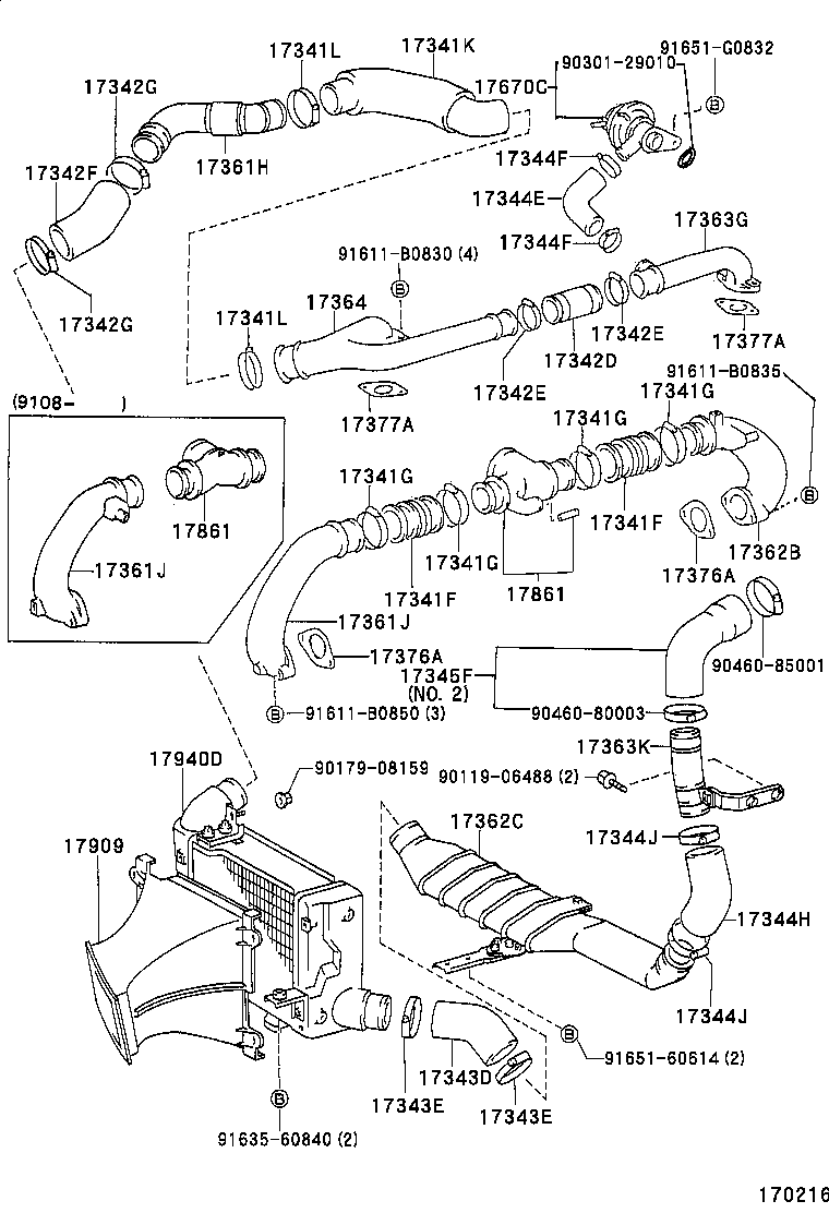 17345-46060 HOSE, AIR, NO.5 product image