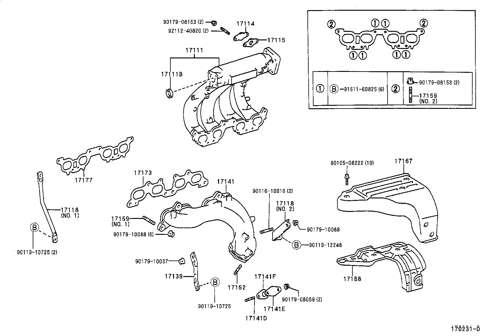 17141-74270 MANIFOLD, EXHAUST product image