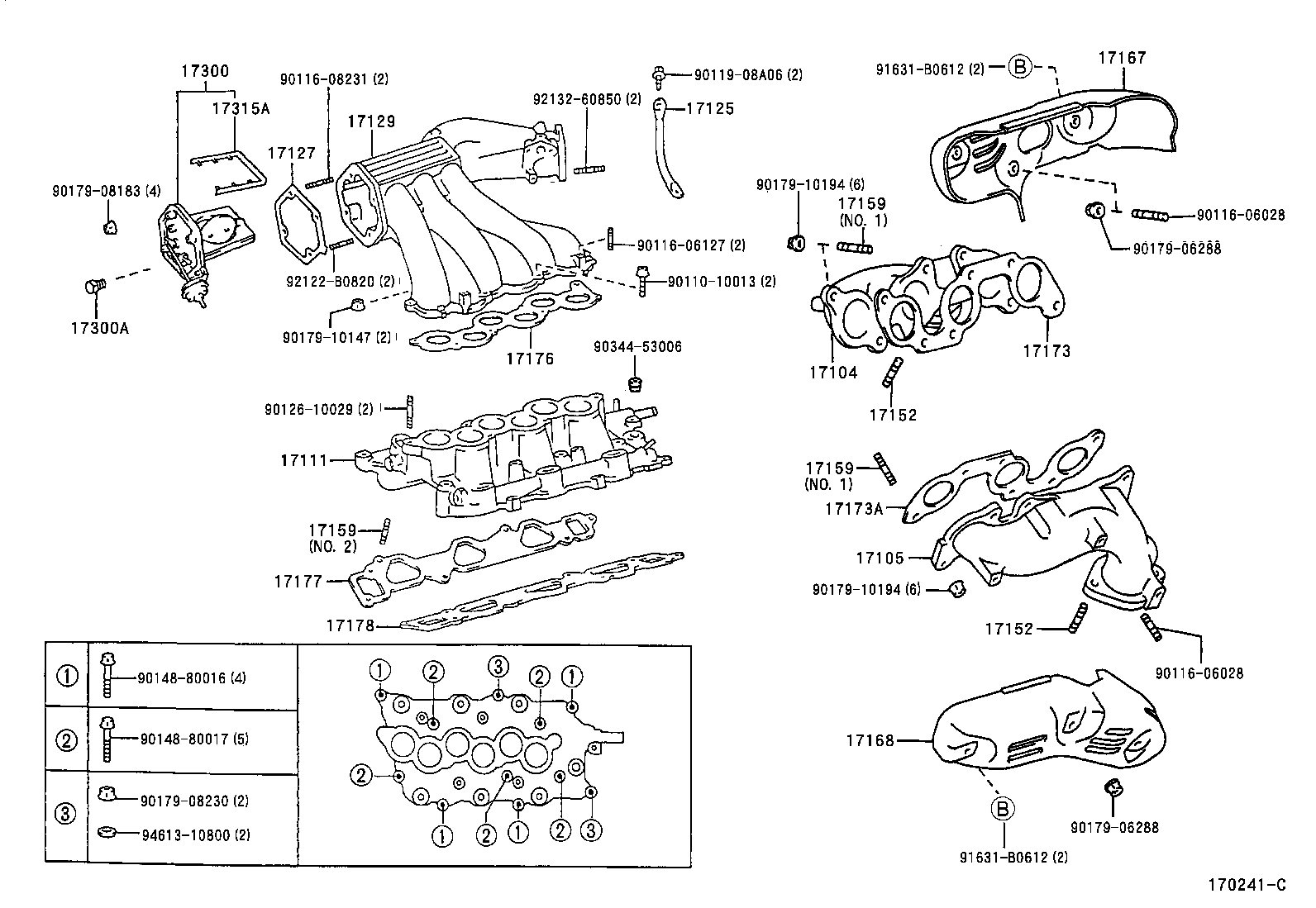 17104-20030 MANIFOLD SUB-ASSY, EXHAUST, RH product image