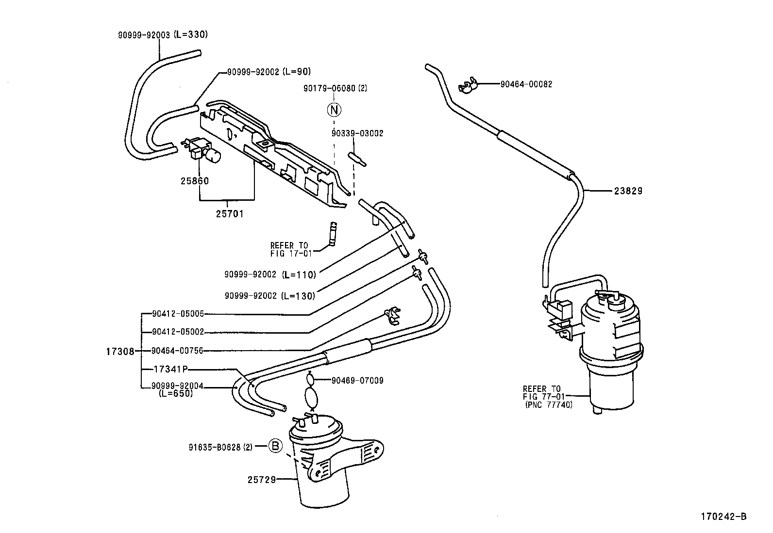 17308-20110 HOSE SUB-ASSY, VACUUM product image