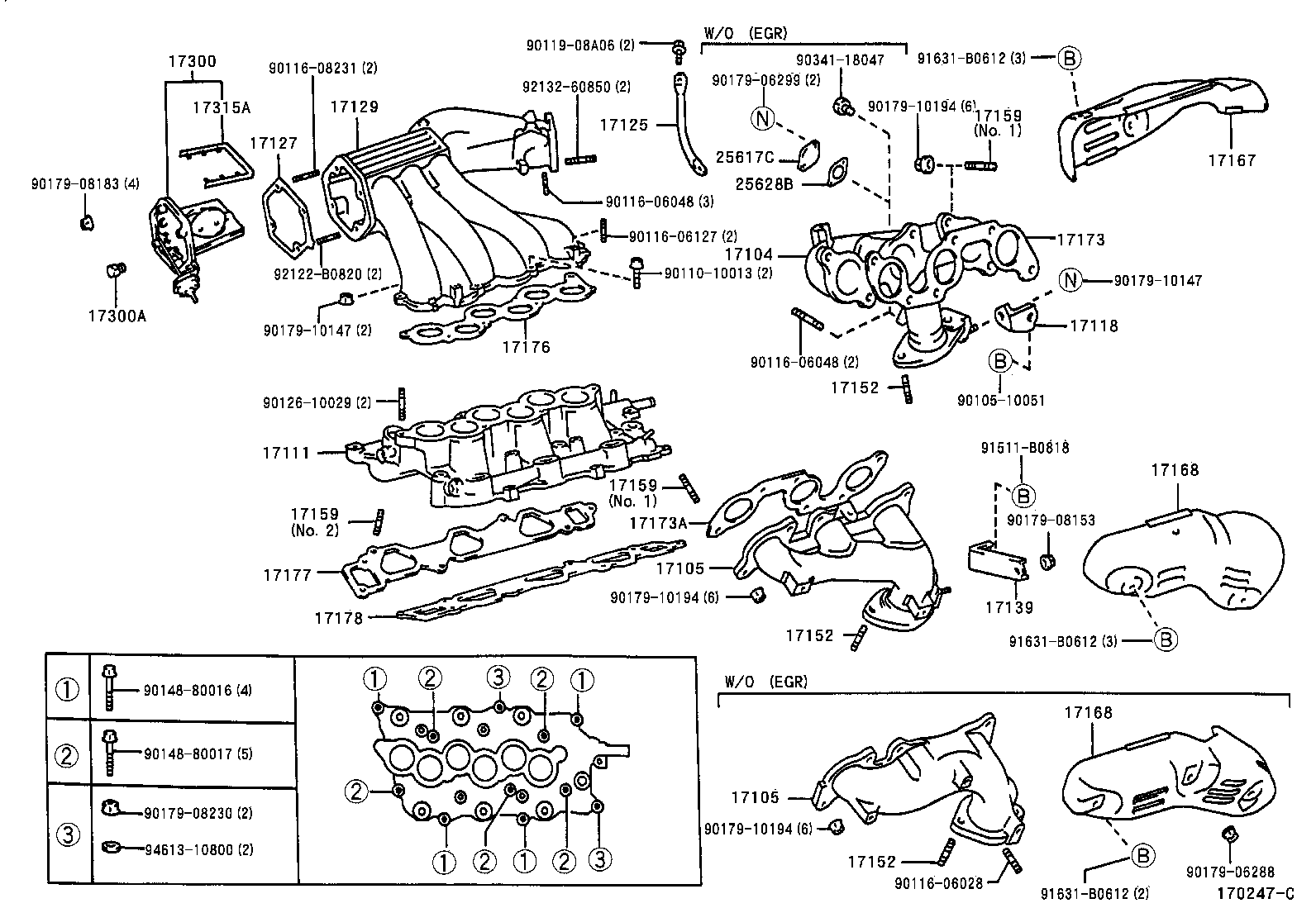17141-74270 MANIFOLD, EXHAUST product image