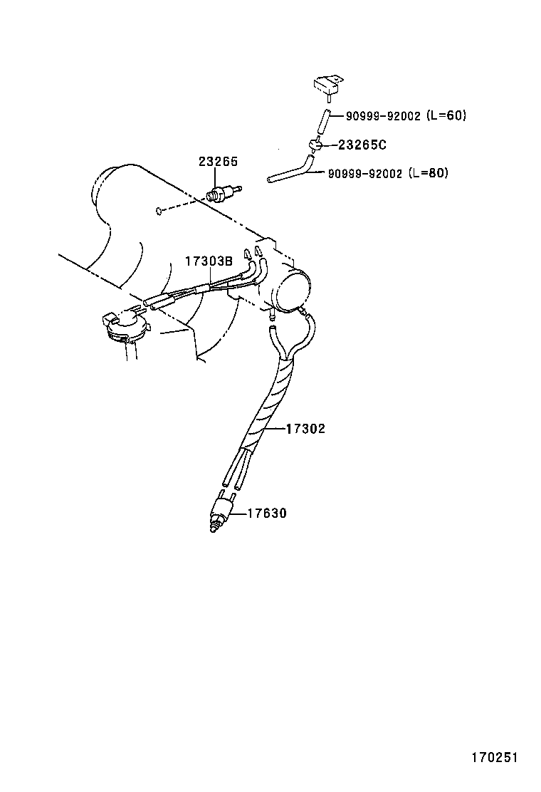 17302-11060 HOSE SUB-ASSY, AIR product image