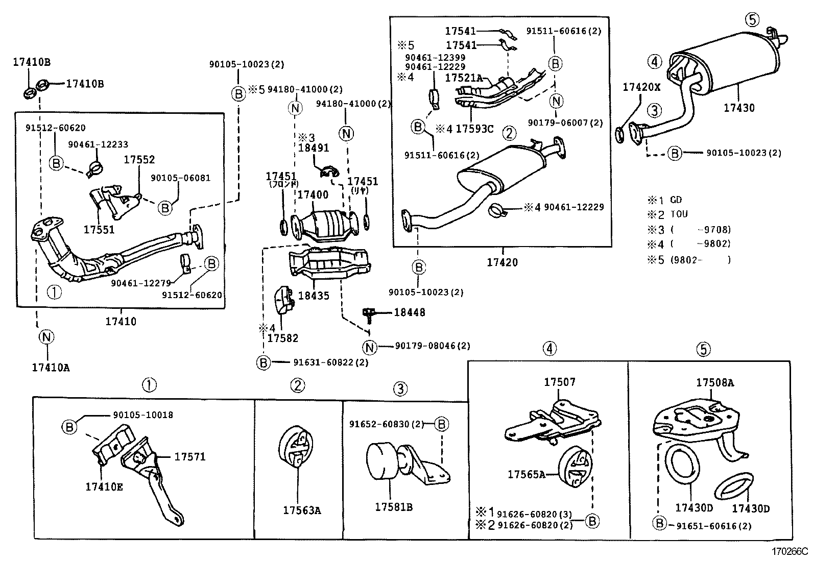 17430-46320 PIPE ASSY, EXHAUST, TAIL product image