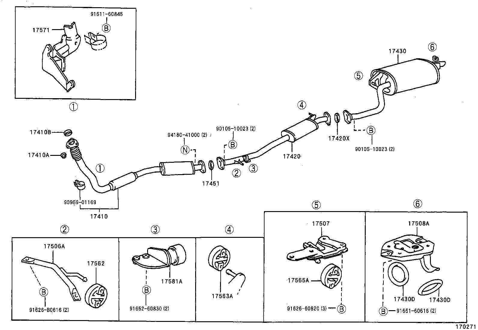 17430-46320 PIPE ASSY, EXHAUST, TAIL product image