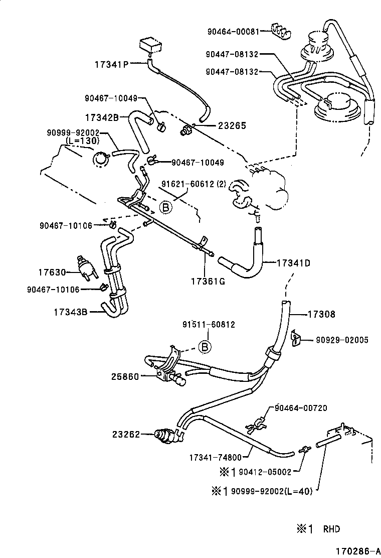 17343-74160 HOSE, NO.2(FOR IDLE-UP) product image