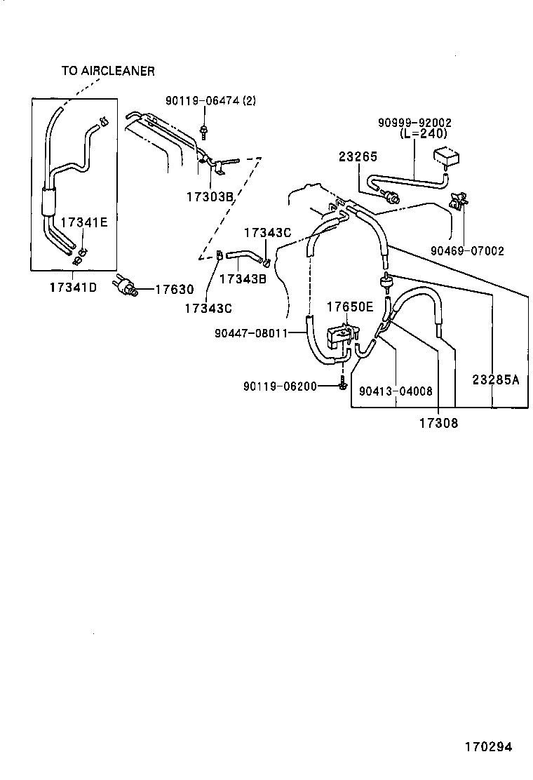 17341-46200 HOSE, NO.1(FOR IDLE-UP) product image