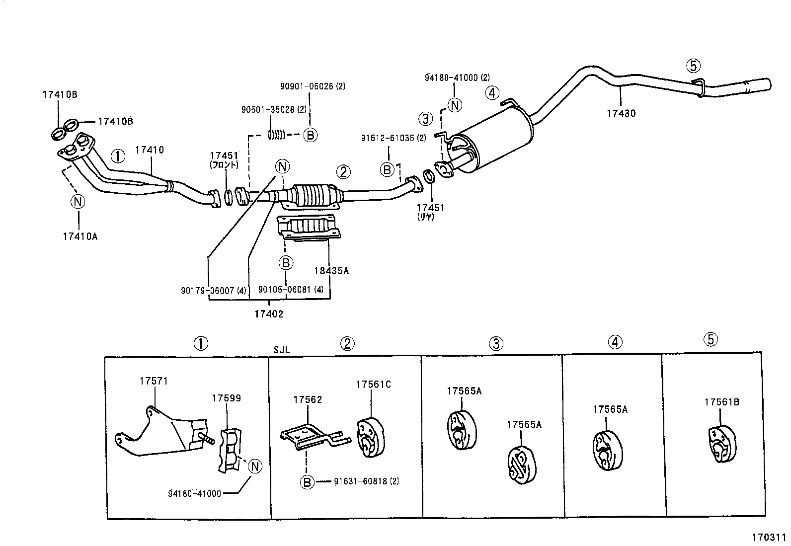 17430-13510 PIPE ASSY, EXHAUST, TAIL product image
