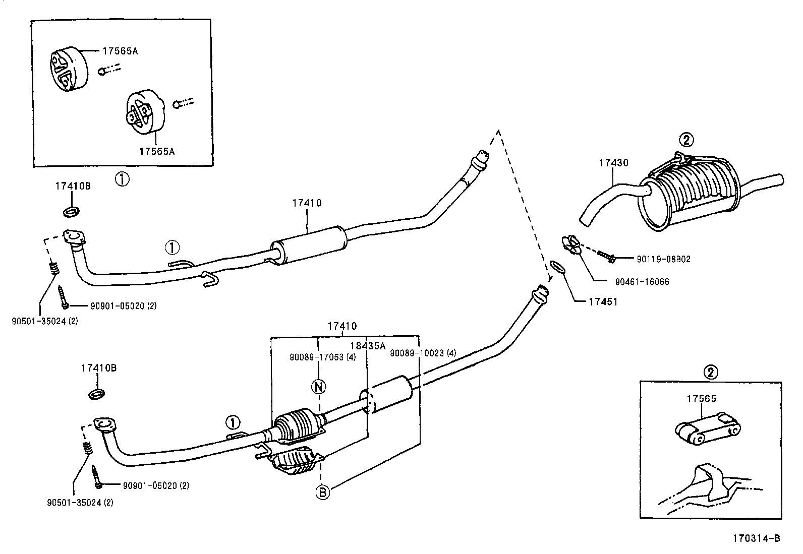 17565-02140 SUPPORT, EXHAUST PIPE, NO.4 product image