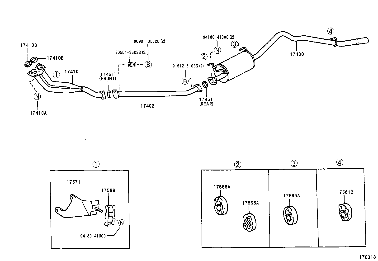 17430-13560 PIPE ASSY, EXHAUST, TAIL product image
