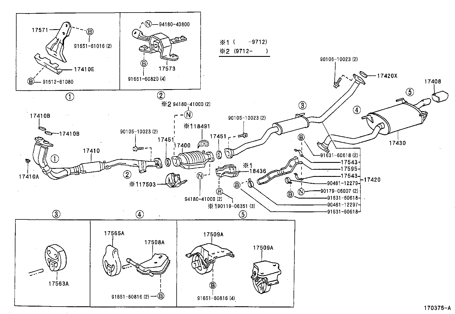 17565-74410 SUPPORT, EXHAUST PIPE, NO.1 product image