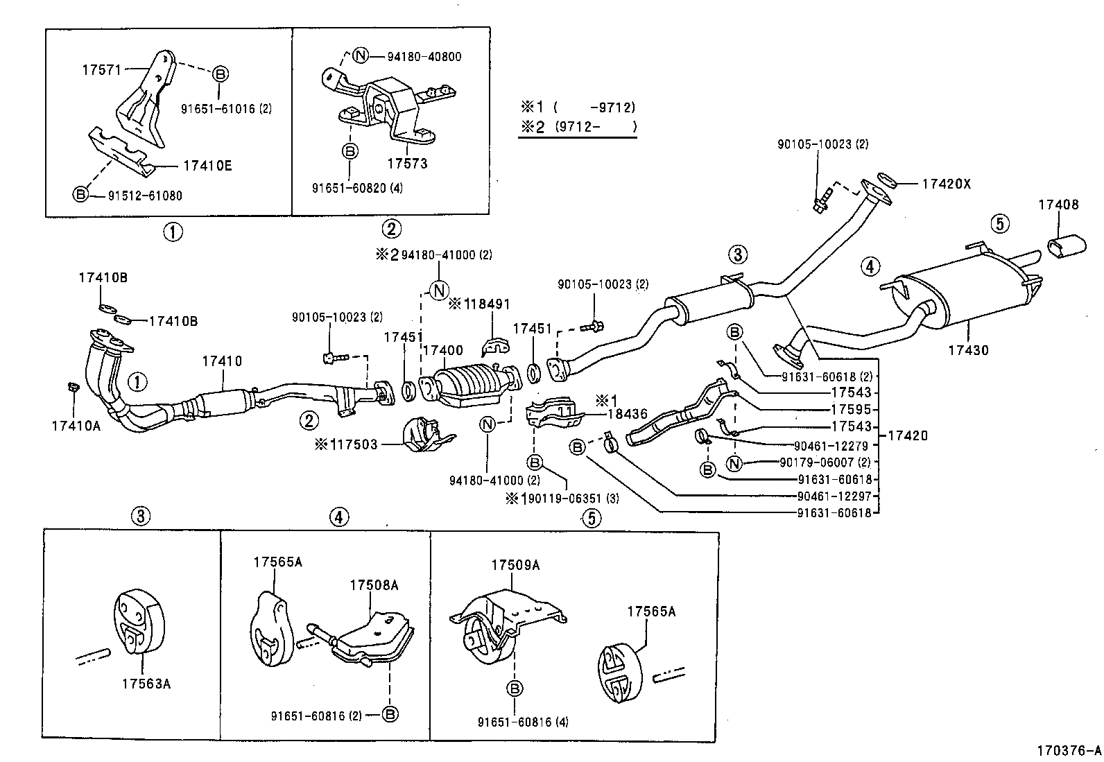 17565-74510 SUPPORT, EXHAUST PIPE, NO.3 product image