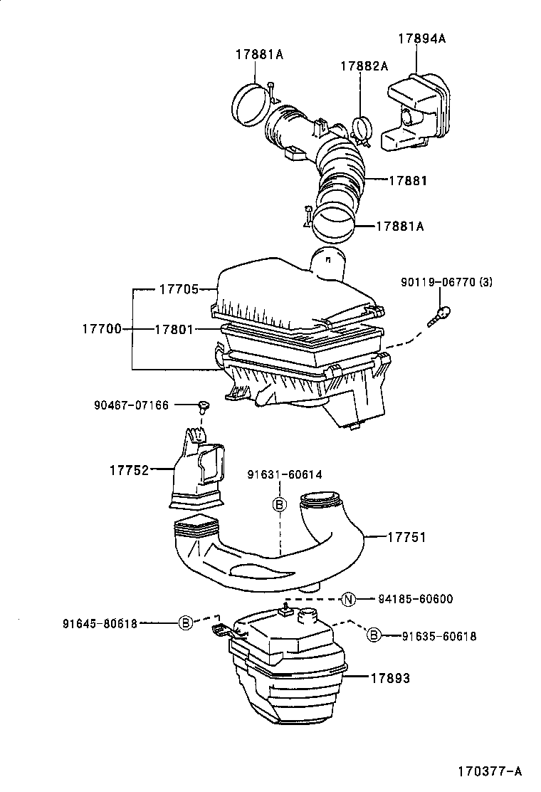 17752-15050 INLET, AIR CLEANER, NO.2 product image