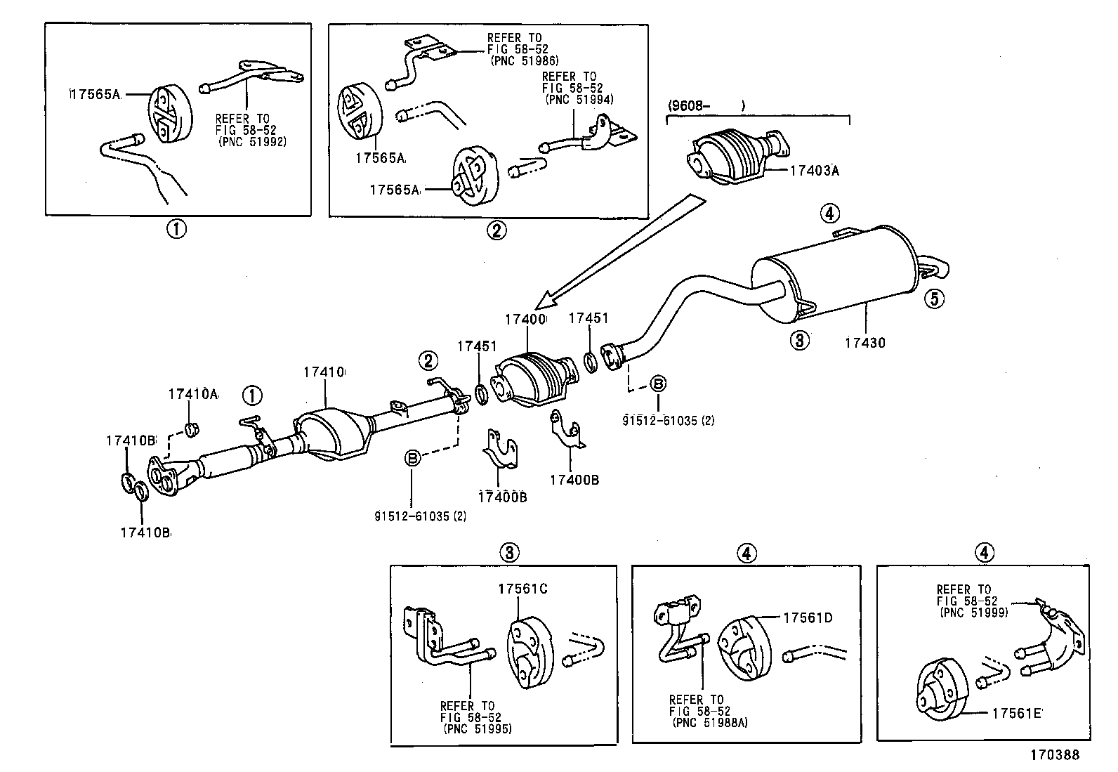 17410-76012 PIPE ASSY, EXHAUST, FRONT product image