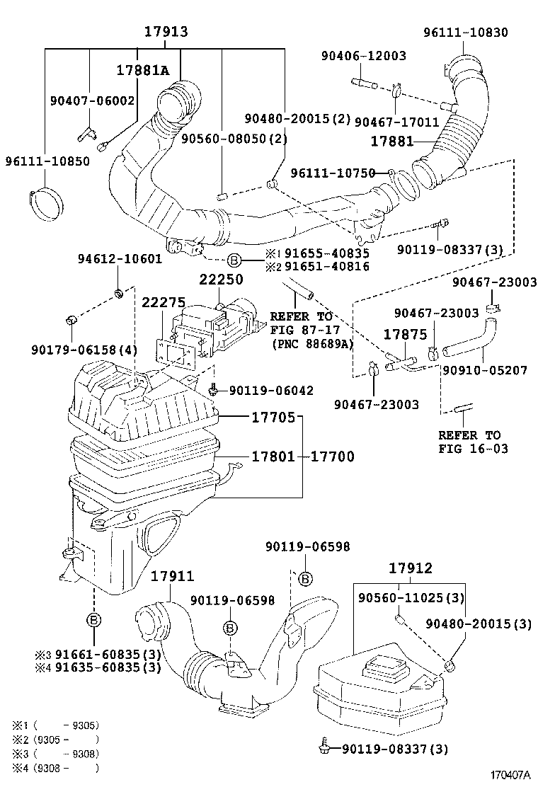 Toyota 17700-76140 CLEANER ASSY, AIR