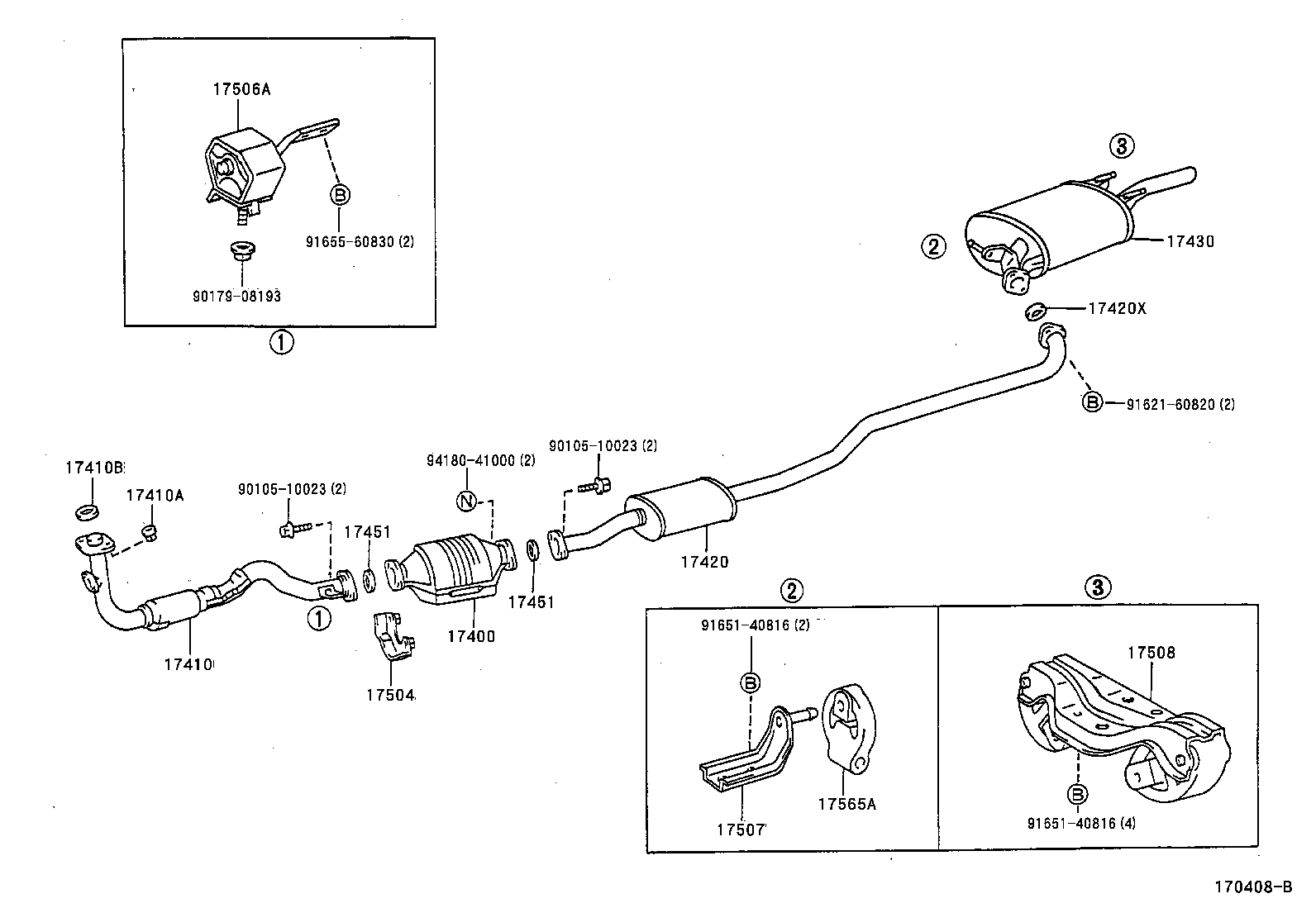 17565-02090 SUPPORT, EXHAUST PIPE, NO.4 product image