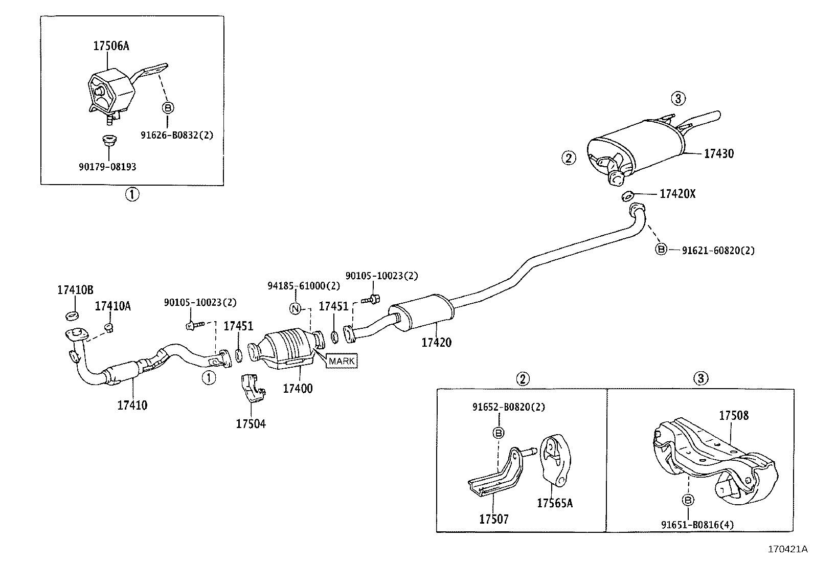 17565-16230 SUPPORT, EXHAUST PIPE, NO.4 product image