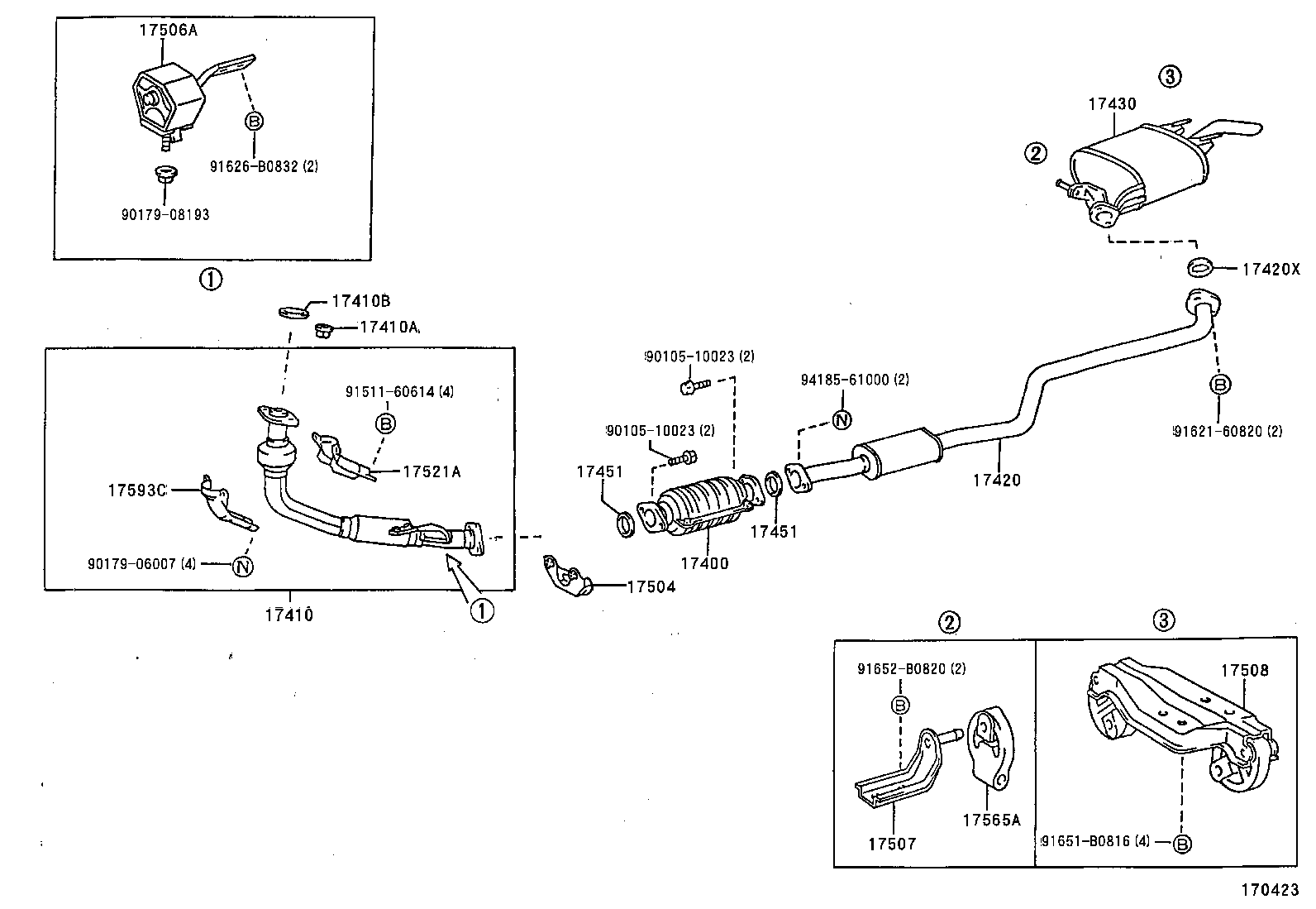 17521-64040 PROTECTOR, EXHAUST PIPE, UPPER NO.1 product image