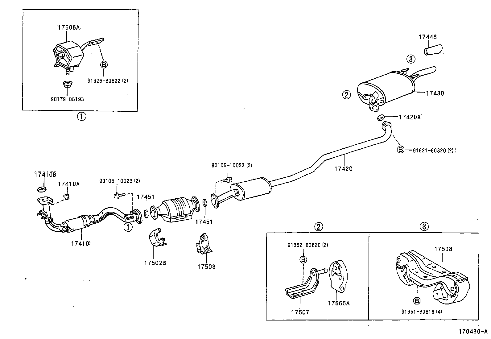 17420-02100 PIPE ASSY, EXHAUST, CENTER product image