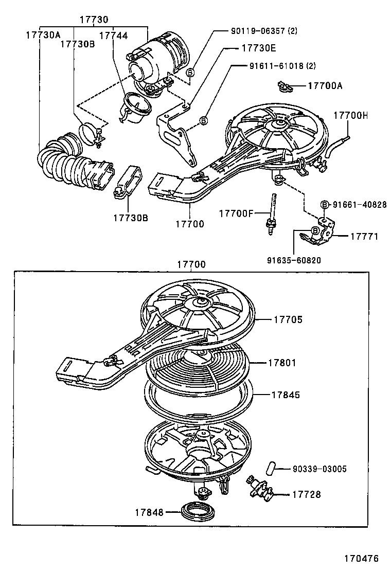 17750-11020 INLET, AIR CLEANER, NO.1 product image