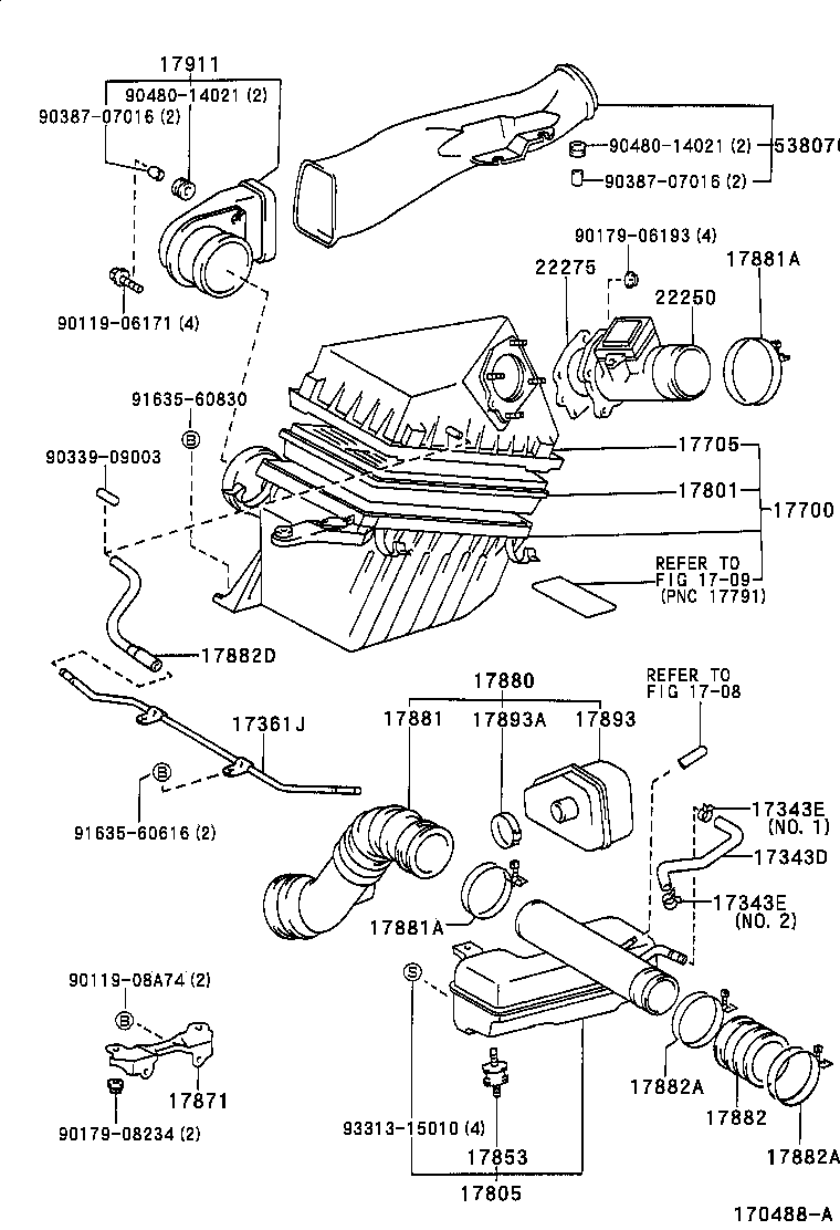 Toyota 17700-07040 CLEANER ASSY, AIR