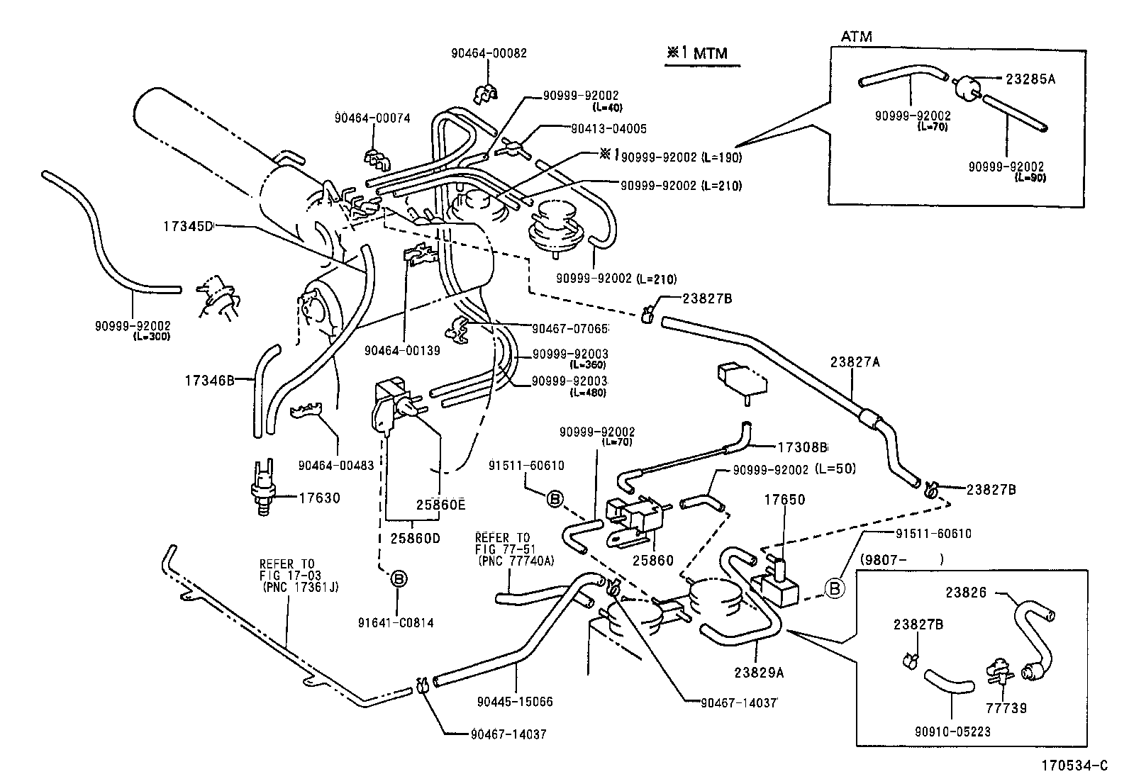 Toyota 17342-62070 HOSE, NO.2(FOR IDLE-UP)