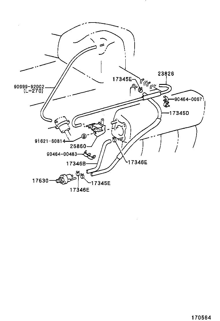 90445-10084 HOSE(FOR FUEL VAPOR FEED PIPE) product image