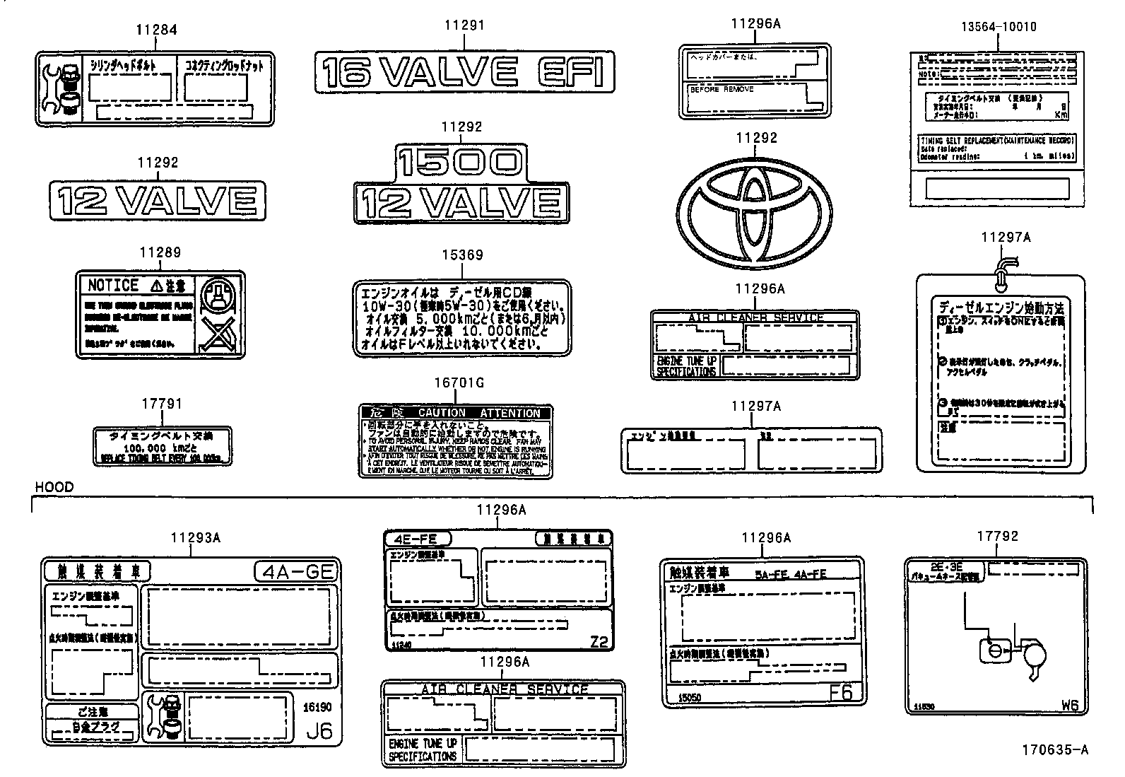 11296-15060 LABEL, ENGINE SERVICE INFORMATION product image