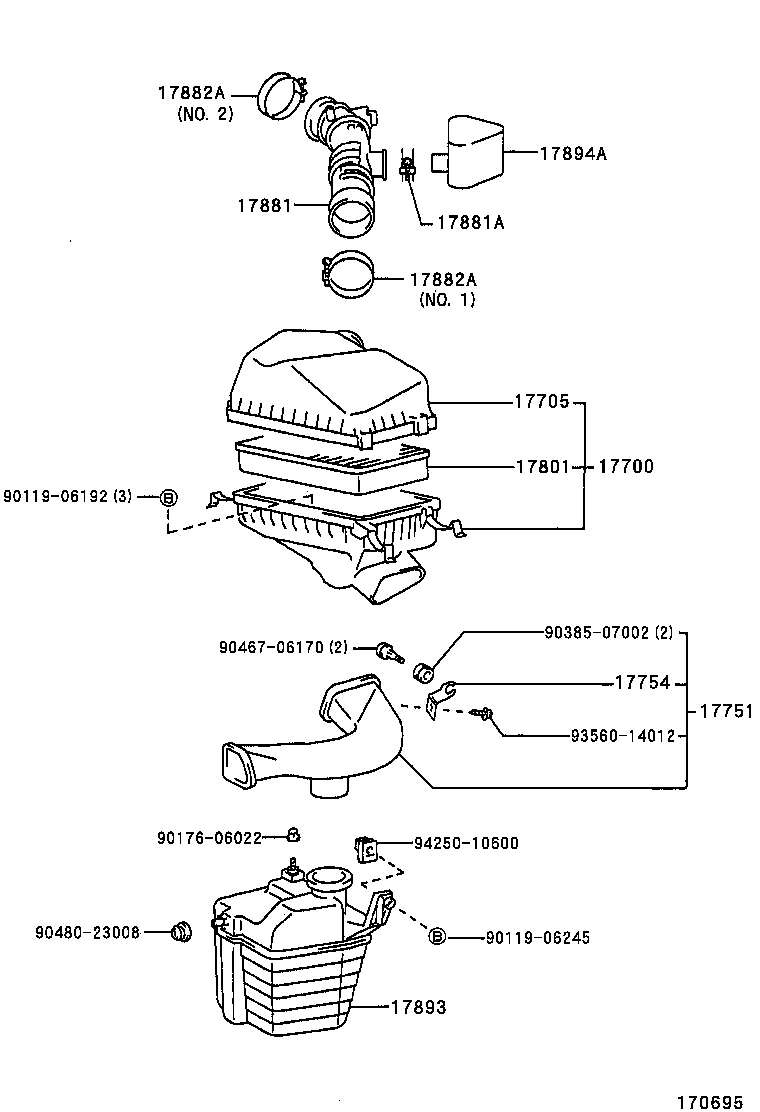17751-74060 INLET, AIR CLEANER, NO.1 product image