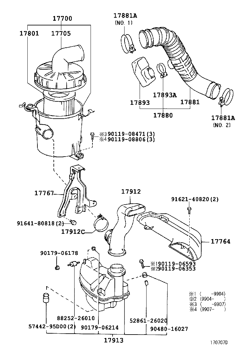 52812-26070 DUCT, COOL AIR INTAKE, NO.2 product image