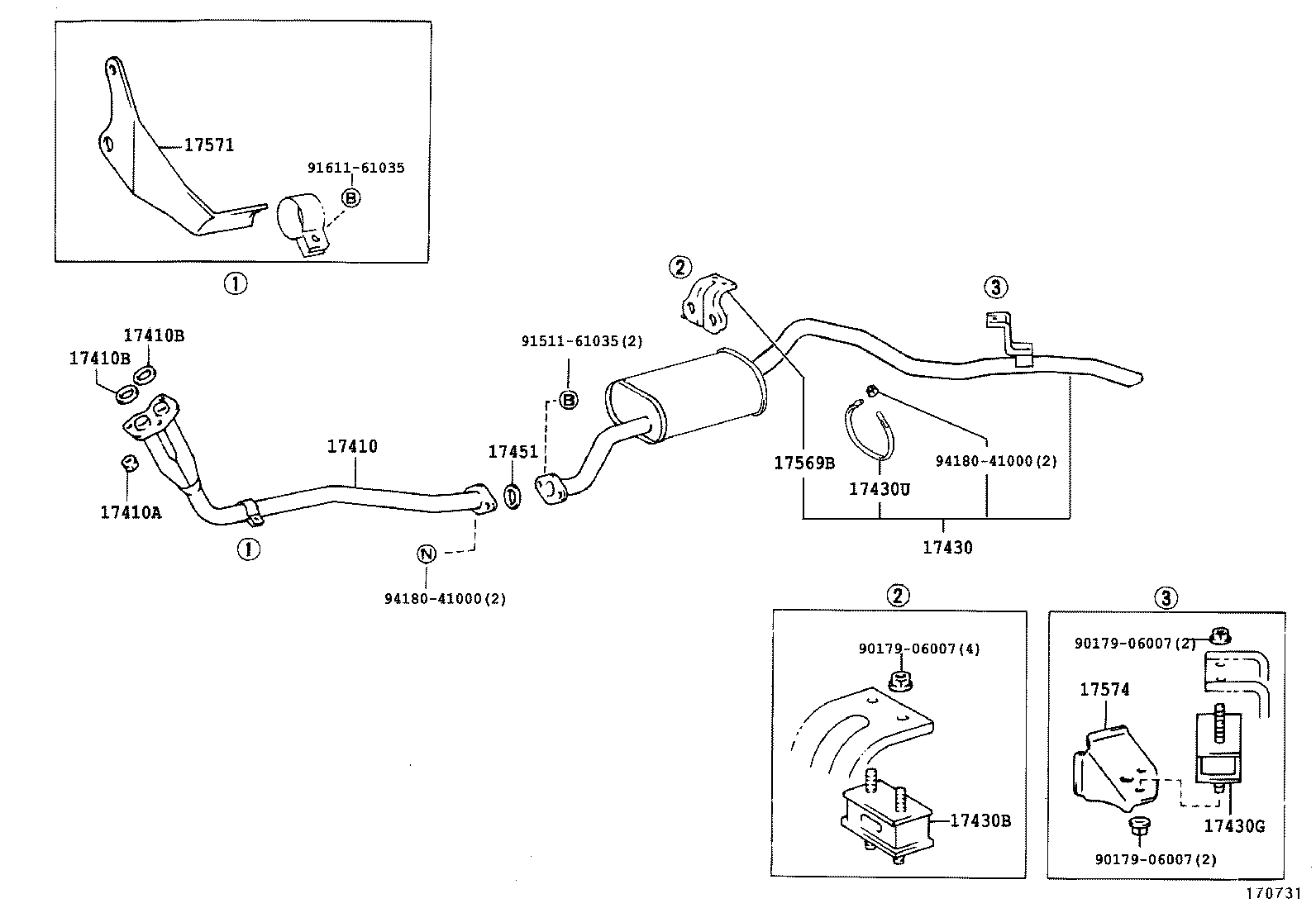 17405-35142 PIPE ASSY, EXHAUST, TAIL product image