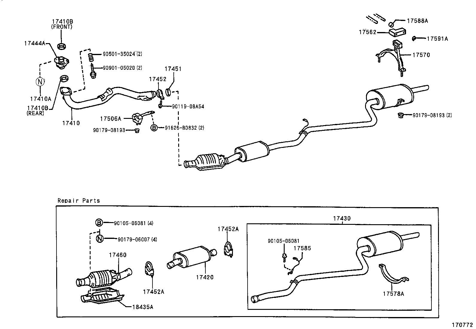 17430-11820 PIPE ASSY, EXHAUST, TAIL product image