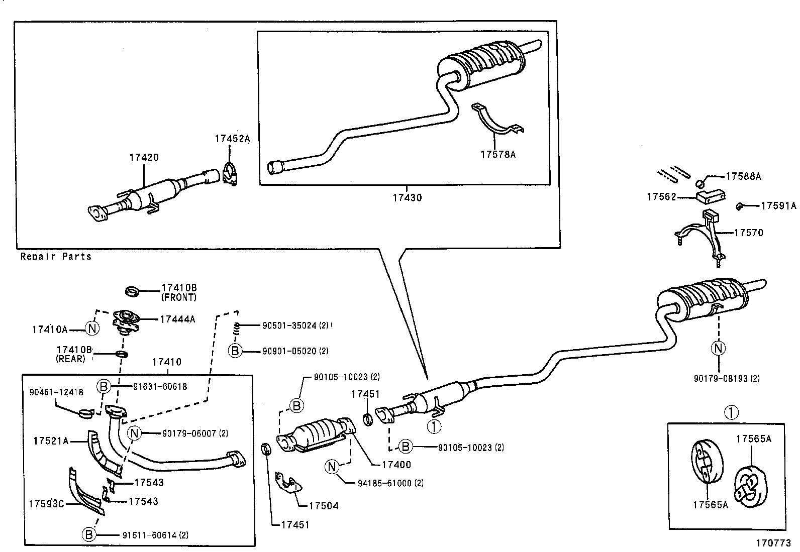 17430-02230 PIPE ASSY, EXHAUST, TAIL product image