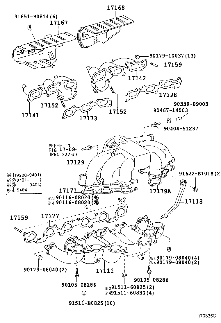 Toyota 17168-54030 INSULATOR, EXHAUST MANIFOLD HEAT, NO.2