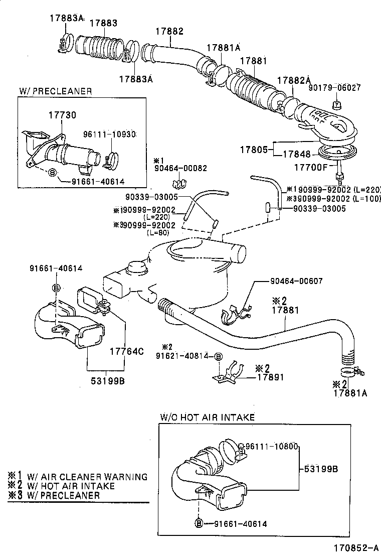 Toyota 17700-66040 CLEANER ASSY, AIR