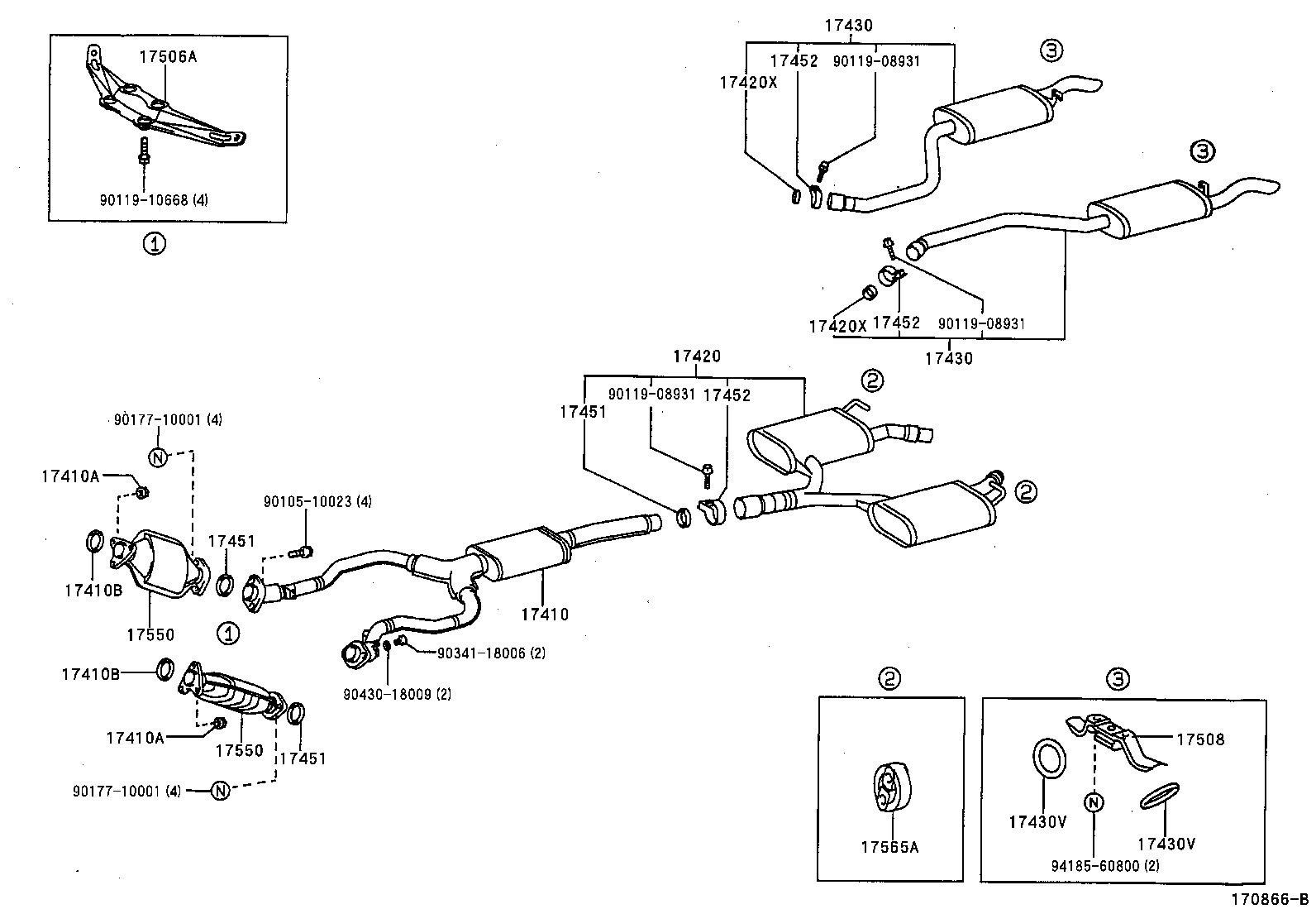 17451-50040 GASKET, EXHAUST PIPE, CENTER product image