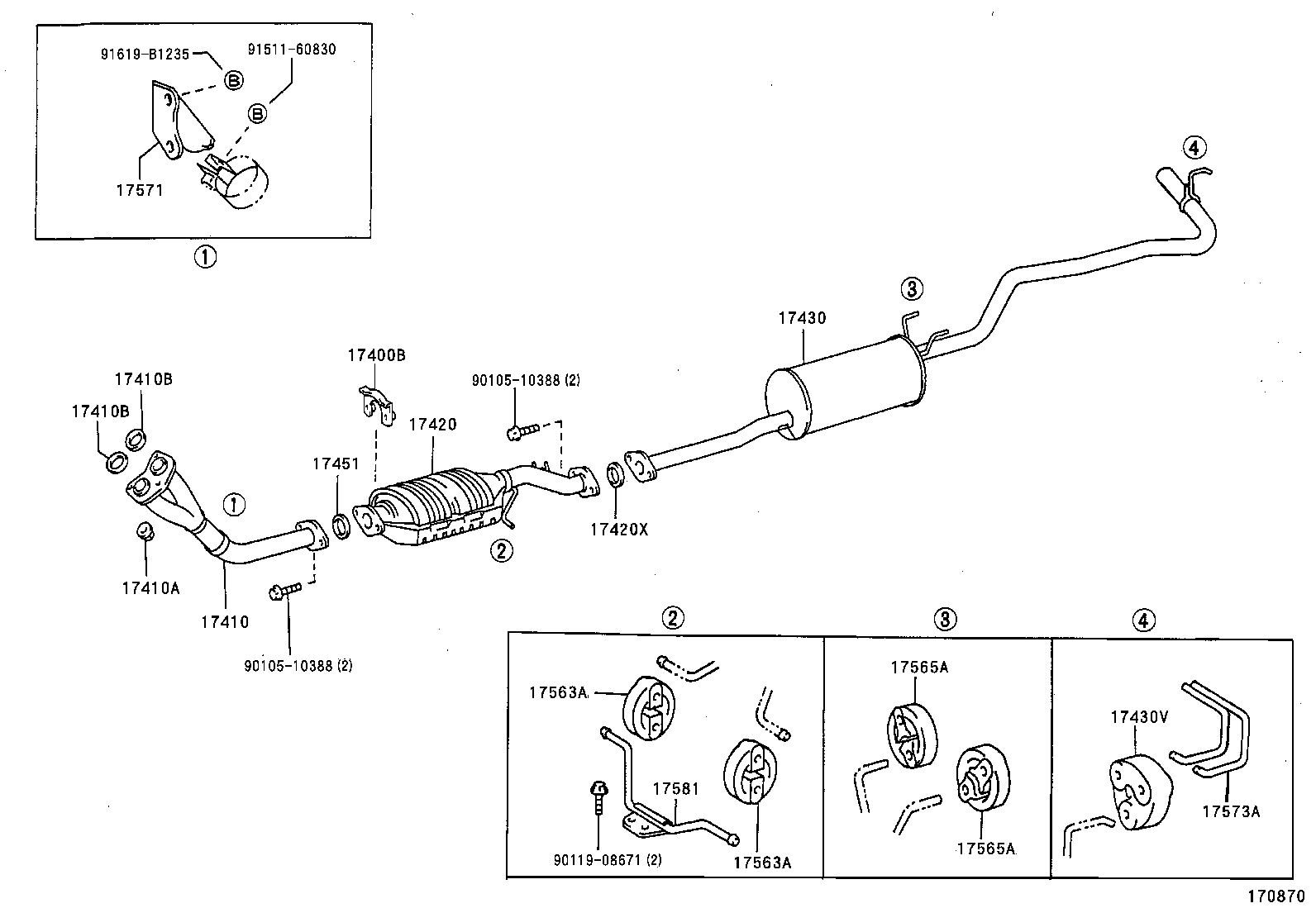 17430-65160 PIPE ASSY, EXHAUST, TAIL product image