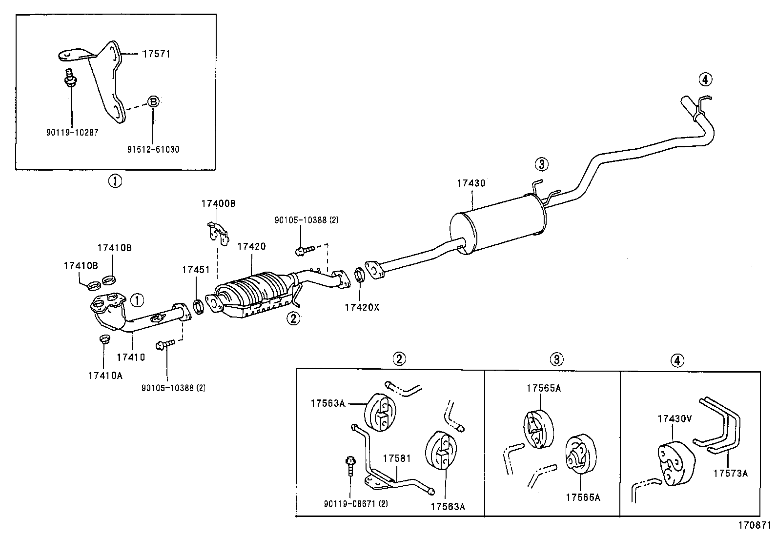 17430-65160 PIPE ASSY, EXHAUST, TAIL product image