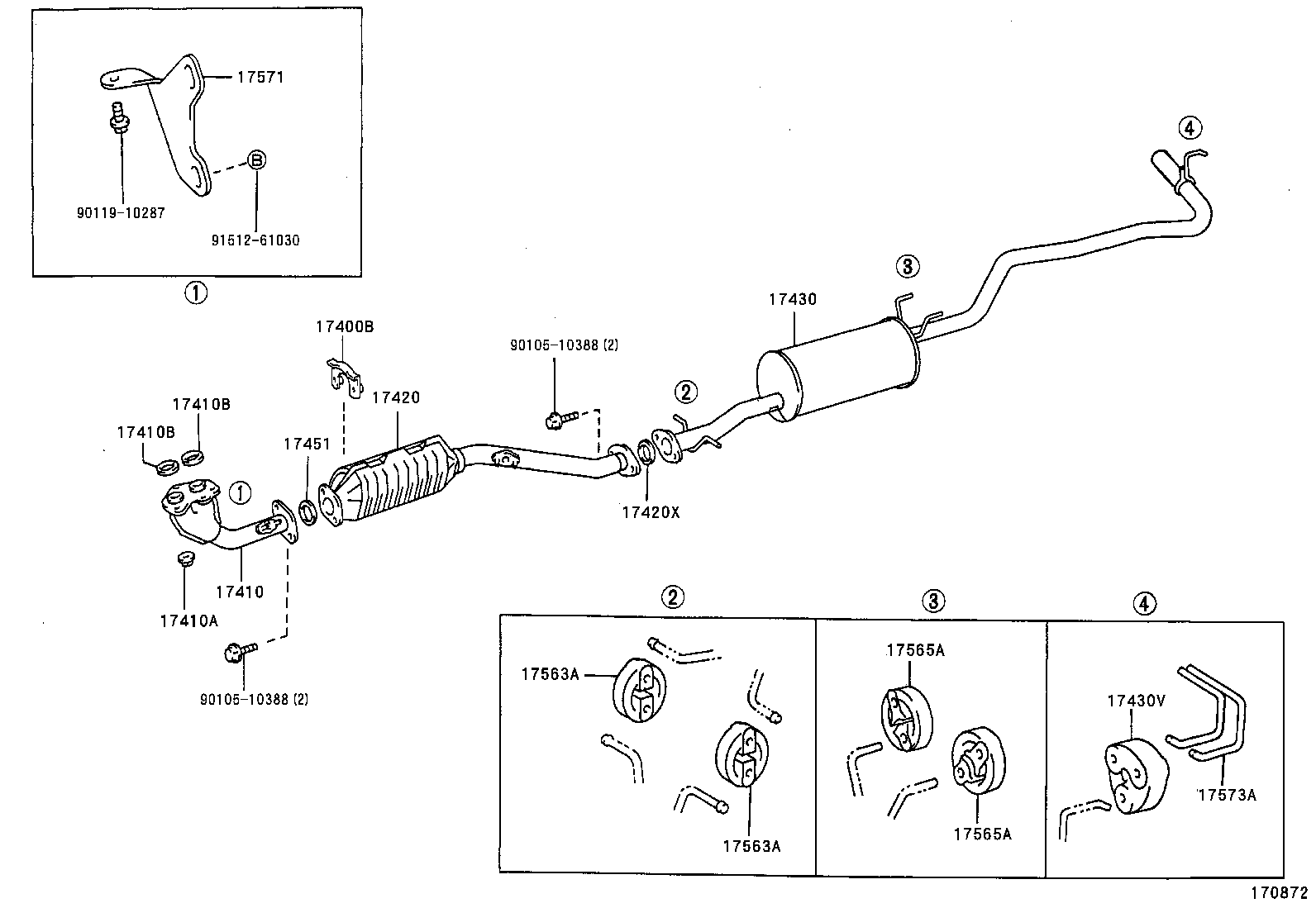 17430-65160 PIPE ASSY, EXHAUST, TAIL product image