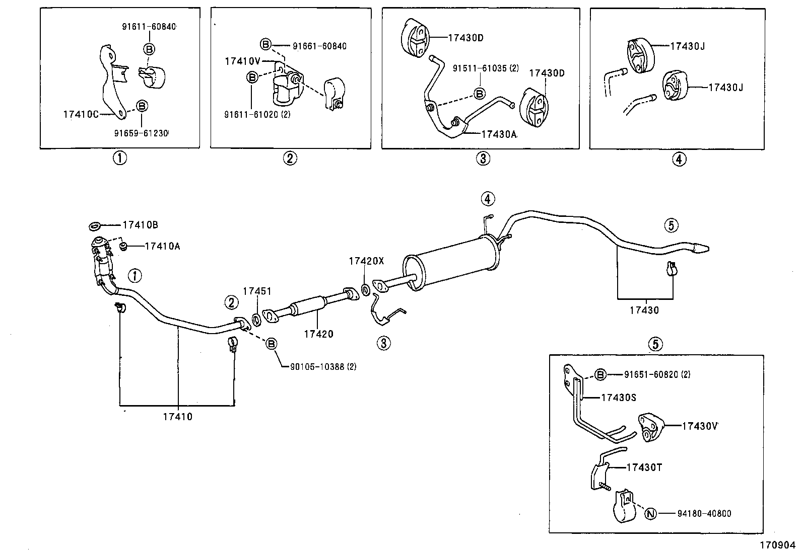 17430-5B040 PIPE ASSY, EXHAUST, TAIL product image