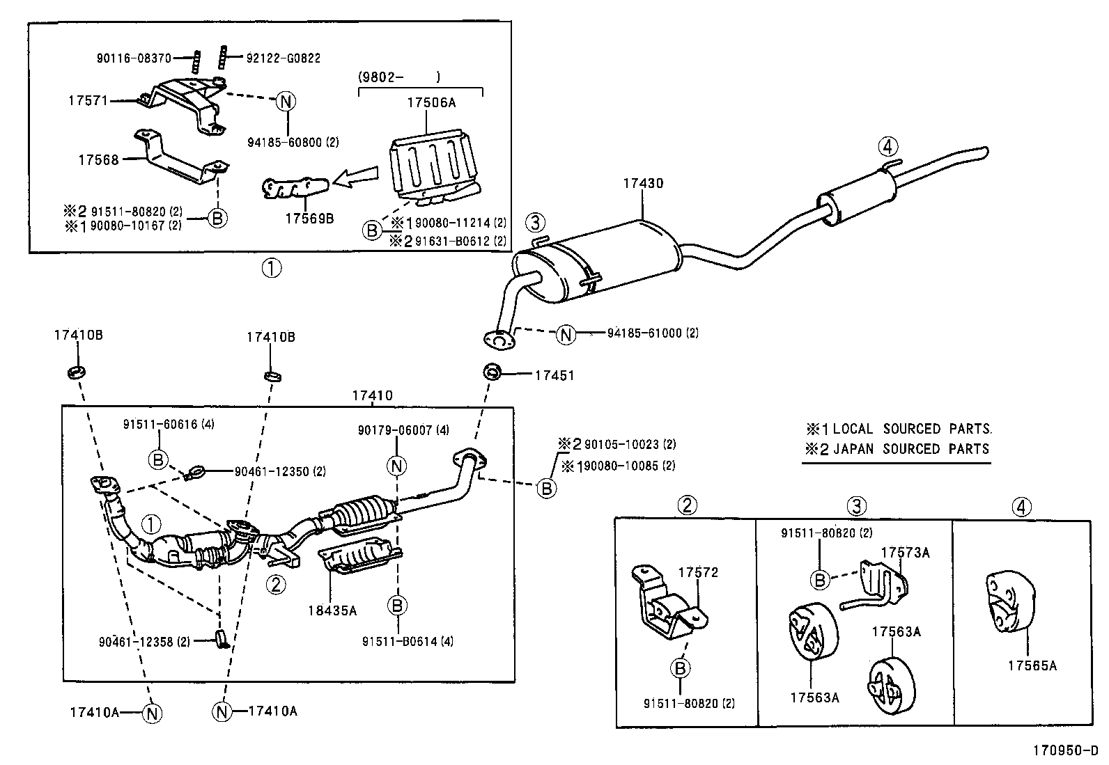 17565-0A100 SUPPORT, EXHAUST PIPE, NO.4 product image