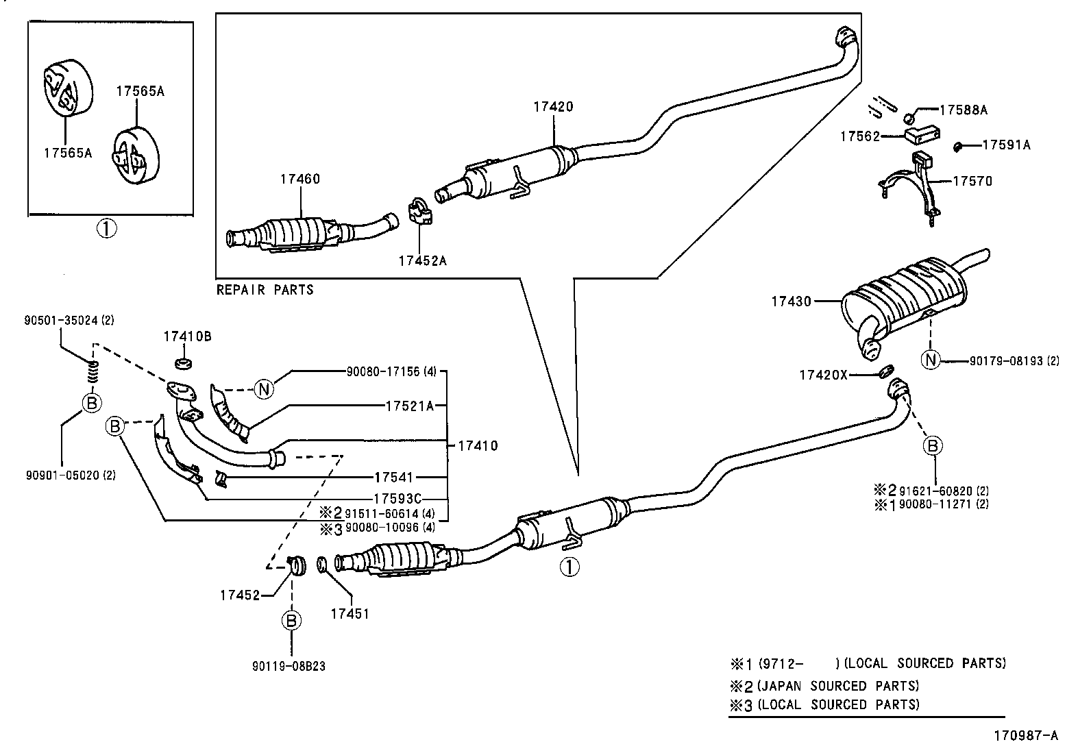 17430-0D050 PIPE ASSY, EXHAUST, TAIL product image