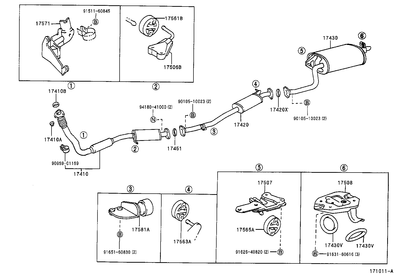 17430-46390 PIPE ASSY, EXHAUST, TAIL product image
