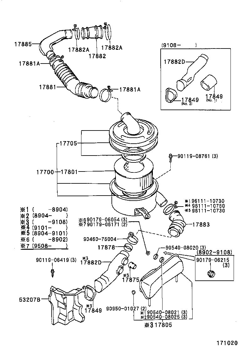 17705-72080 CAP SUB-ASSY, AIR CLEANER product image