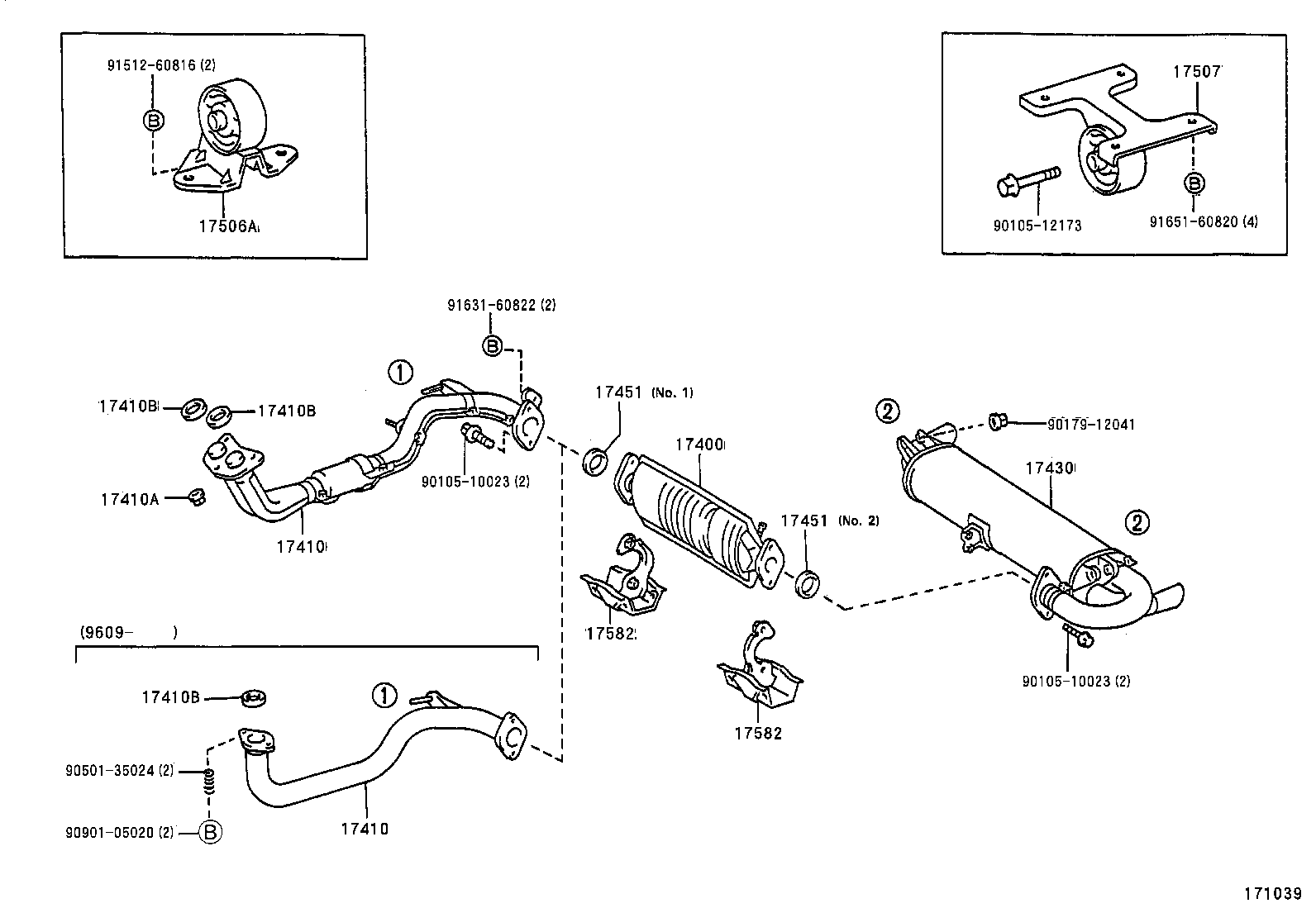 17410-74740 PIPE ASSY, EXHAUST, FRONT product image