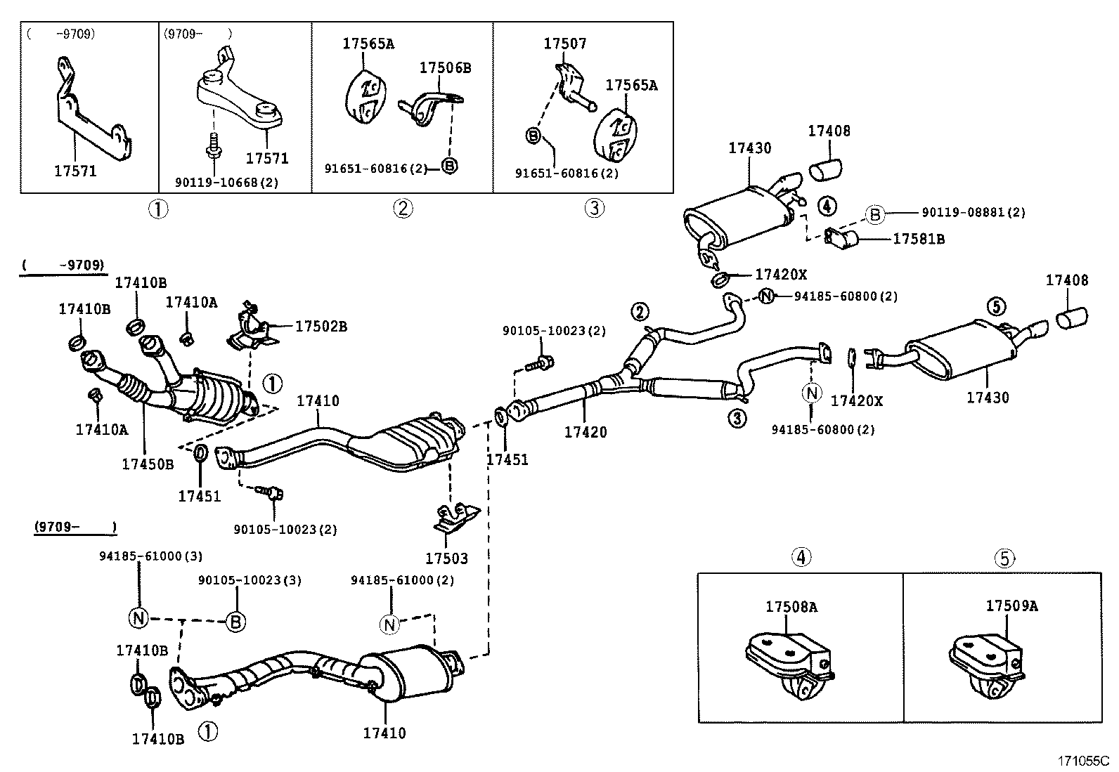 17506-46090 BRACKET, EXHAUST PIPE SUPPORT, NO.1 product image