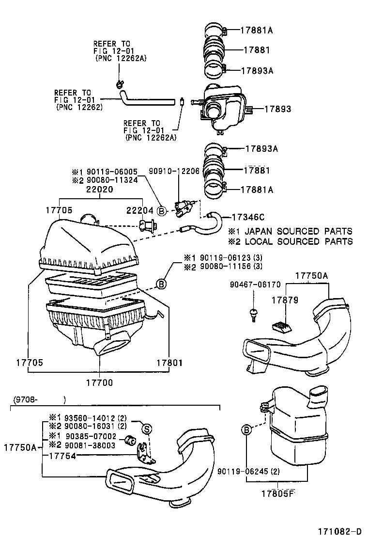 Toyota 17700-03120 CLEANER ASSY, AIR